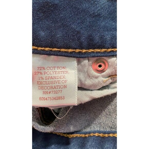 So Skinny Jeans Junior Size 7 Dark Wash Stretch 22” Inseam Rise 7.5” Short Jeans - Picture 2 of 5